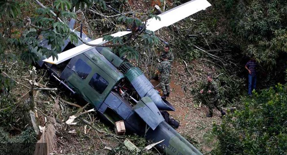 Nueve muertos y seis heridos tras la caída de un helicóptero militar en Colombia