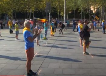 Catalanes separatistas en las calles en reclamo de independencia