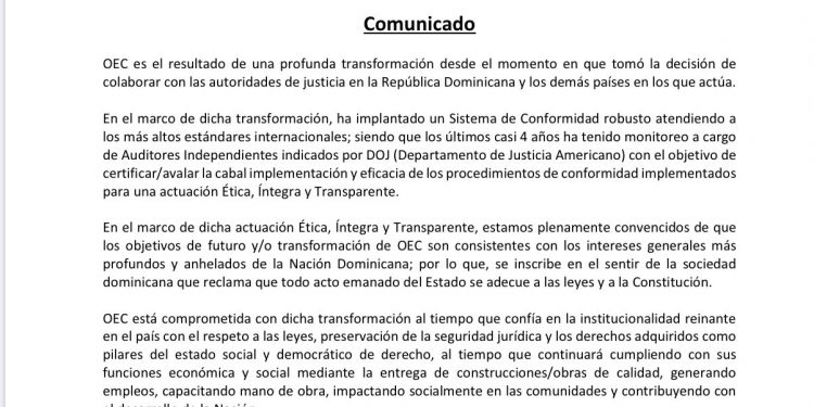 ODEBRECHT responde al gobierno dominicano sobre ruptura contractuales