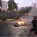 Dos iglesias quemadas y violencia aislada empañan masiva manifestación en Santiago