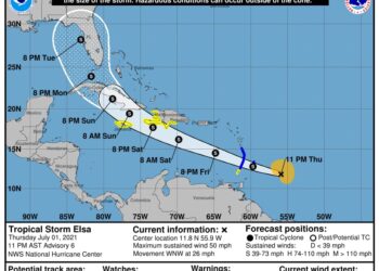 Tormenta tropical Elsa gana fuerza