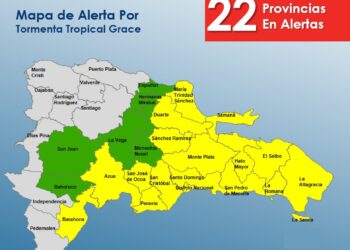 COE eleva a 22 las provincias en alerta por tormenta Grace