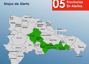 COE emite alerta para 5 provincias por lluvias
