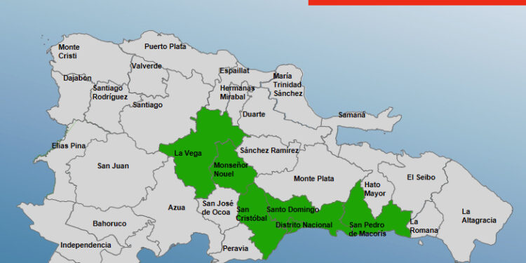 COE emite alerta para 5 provincias por lluvias