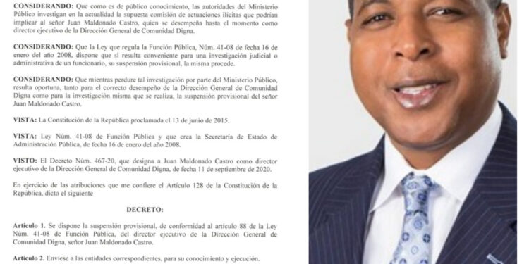 Ejecutivo suspende a director Comunidad Digna vinculado a “Operación Falcón”