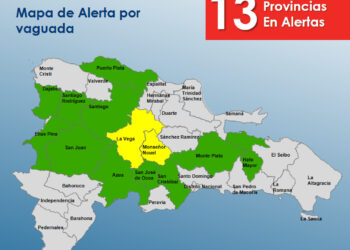 COE mantiene 13 provincias en alerta  debido a incidencia de una vaguada