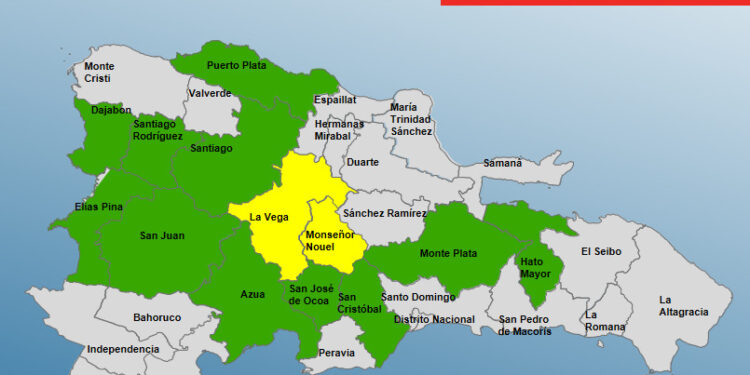 COE mantiene 13 provincias en alerta  debido a incidencia de una vaguada