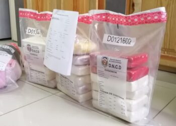 Apresan a dos personas y les incautan  18 paquetes presumiblemente cocaína en  SDE
