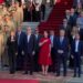 Presidente Abinader junto a ministros y directores rinde homenaje a la bandera