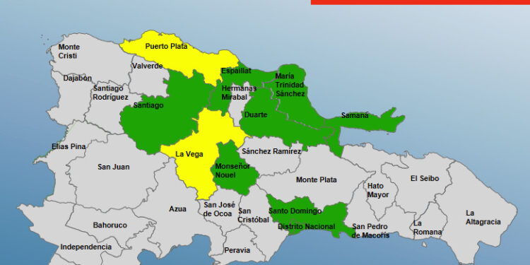 COE mantiene 9 provincias en alerta por incidencia de una vaguada