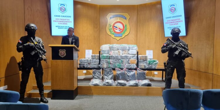 DNCD incaura 233 paquetes presumiblemente cocaína en el Puerto multimodal Caucedo
