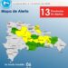 COE mantiene 13 provincias en alerta por intensos aguaceros