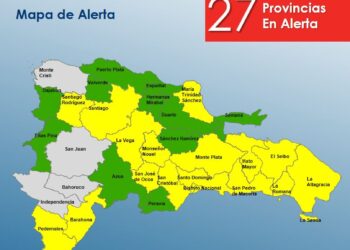 COE mantiene 27 provincias en alerta  por frecuentes aguaceros en gran parte del país