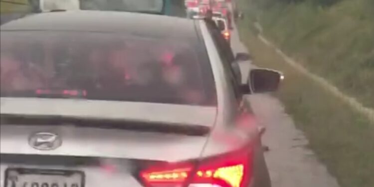 Largo taponamiento se produce en Autopista del Nordeste
