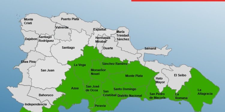 COE disminuye a 14 las provincias en alerta por vaguada y onda tropical