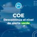 COE descontinua alerta por sistema anticiclonico