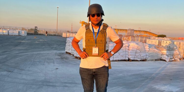 Vargavila Riverón realiza cobertura especial desde la peligrosa Franja de Gaza en la frontera de Israel y Palestina