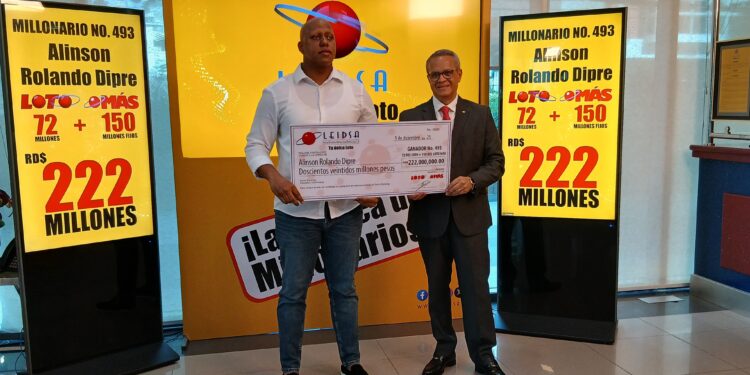LEIDSA entrega 222 millones al ganador del Loto y el Más